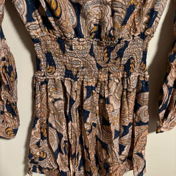 Intermix Silk Dorinda Smocked Mini Floral Dress- Size 0 - Picture 6 of 8